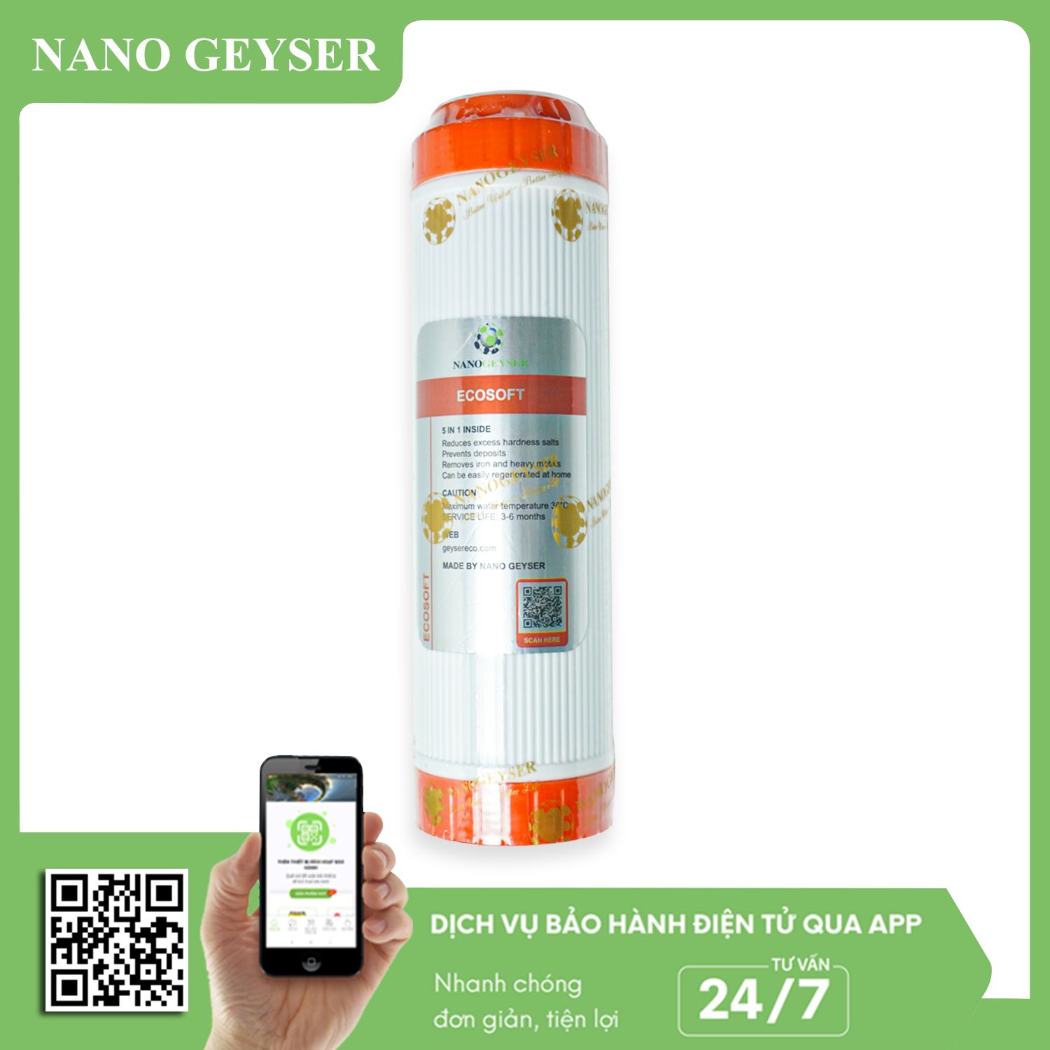Lõi lọc EcoSoft Nano Geyser