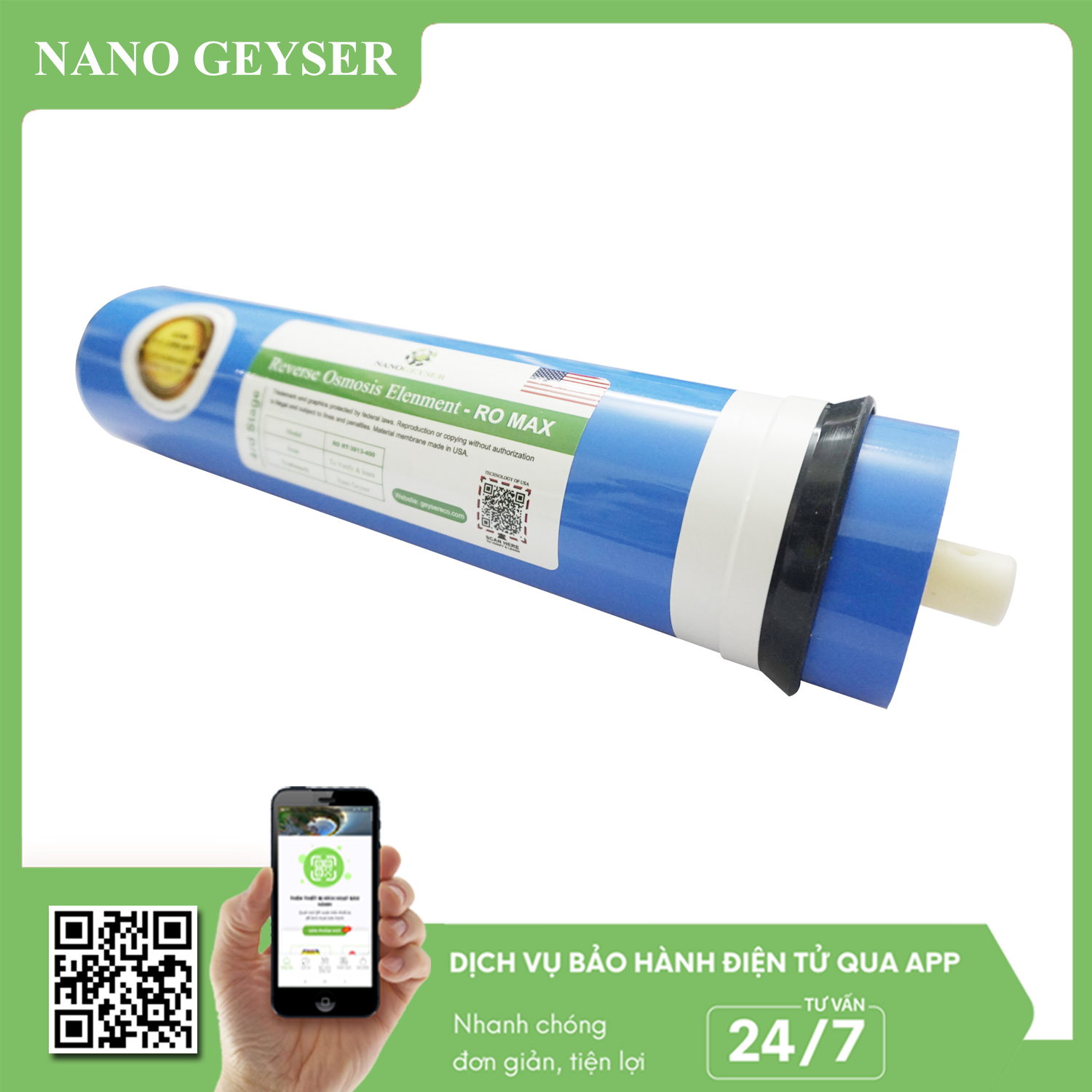 Màng RO MAX Nano Geyser 400G - Màng RO 400G